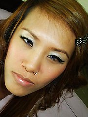 Tight body Thai bargirl Nana gets her pussy fucked and filled up with cum.