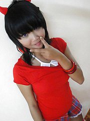 Febe is a sexy dirty devil schoolgirl showing her pussy in public